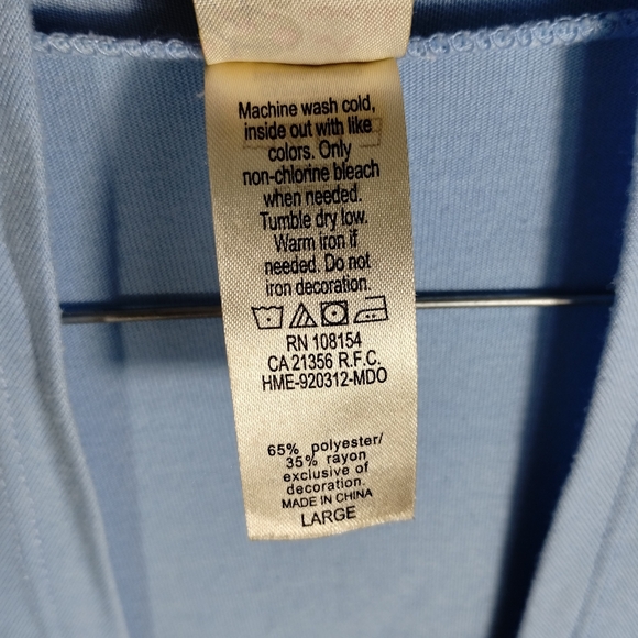 A Walk In The Park Blue Floral Open Front Kimono Cardigan Coastal Grandma Spring - Picture 9 of 9